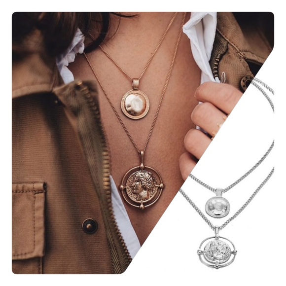 Jewelry - Roman Coin Layered Necklace S / G